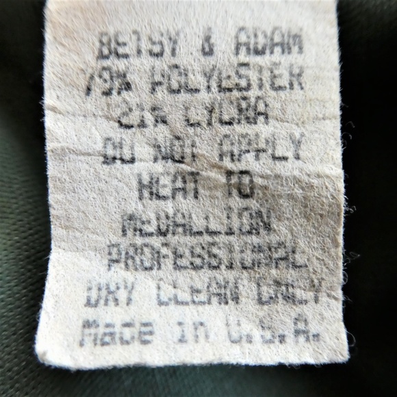 Betsy & Adam Dress Vintage 70s Emerald Green Medallion Faux Wrap USA 14 - Picture 8 of 8